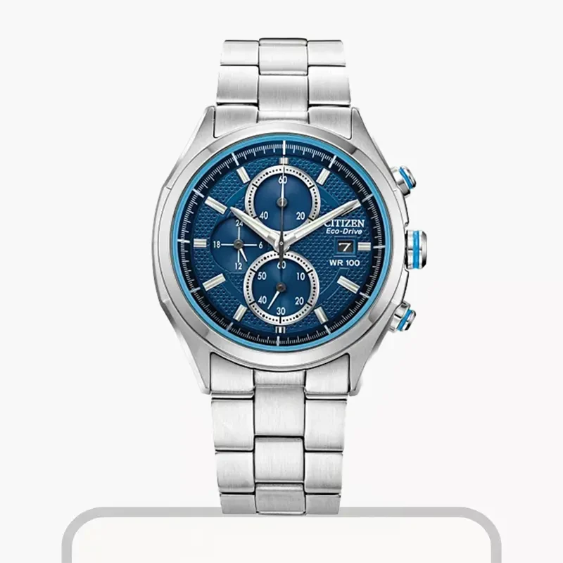 Citizen Eco-Drive Chronograph Blue Dial Men's Watch- CA0430-54M